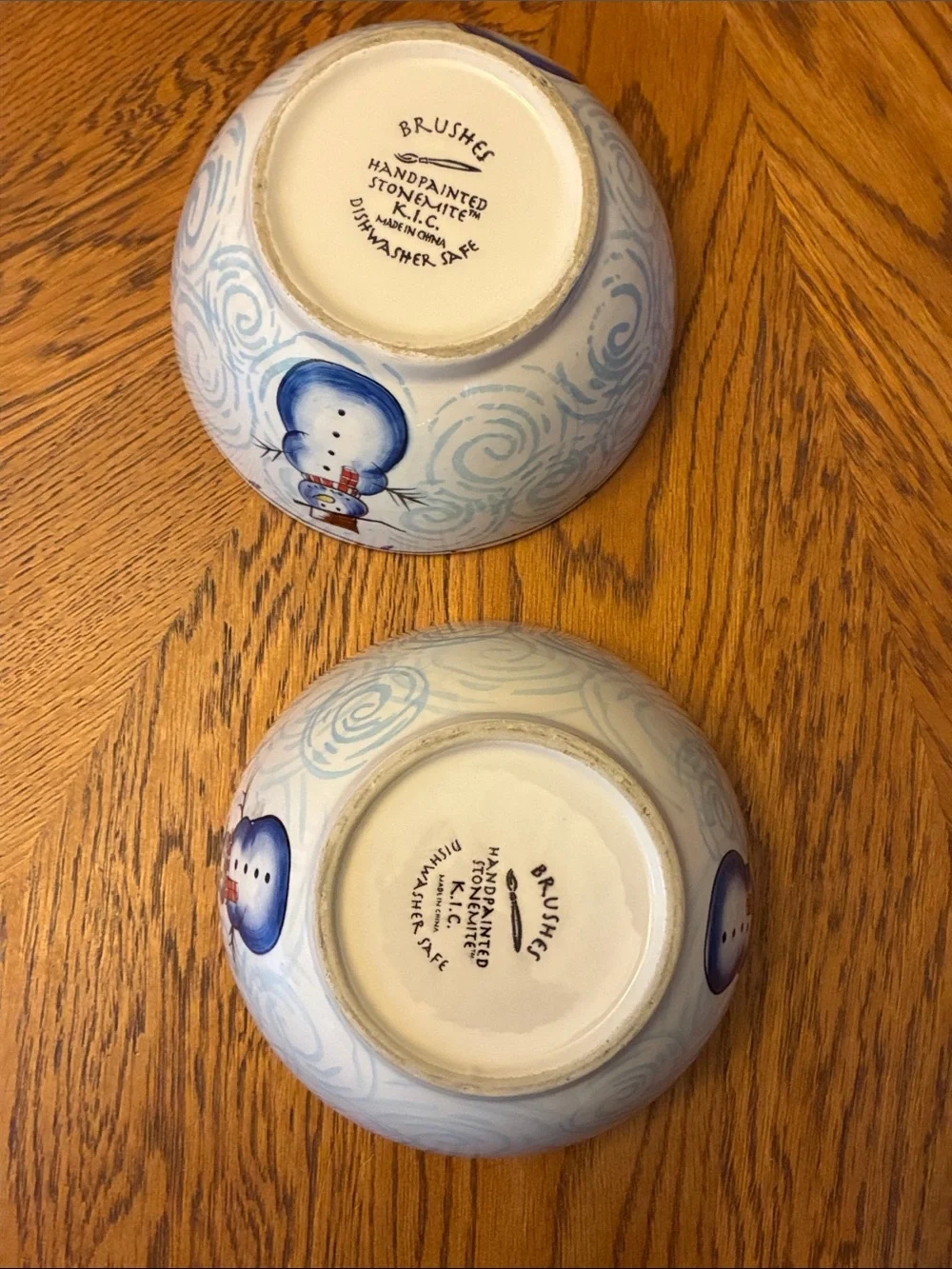 Snowman Holiday Ceramic Bowls - Set of 2